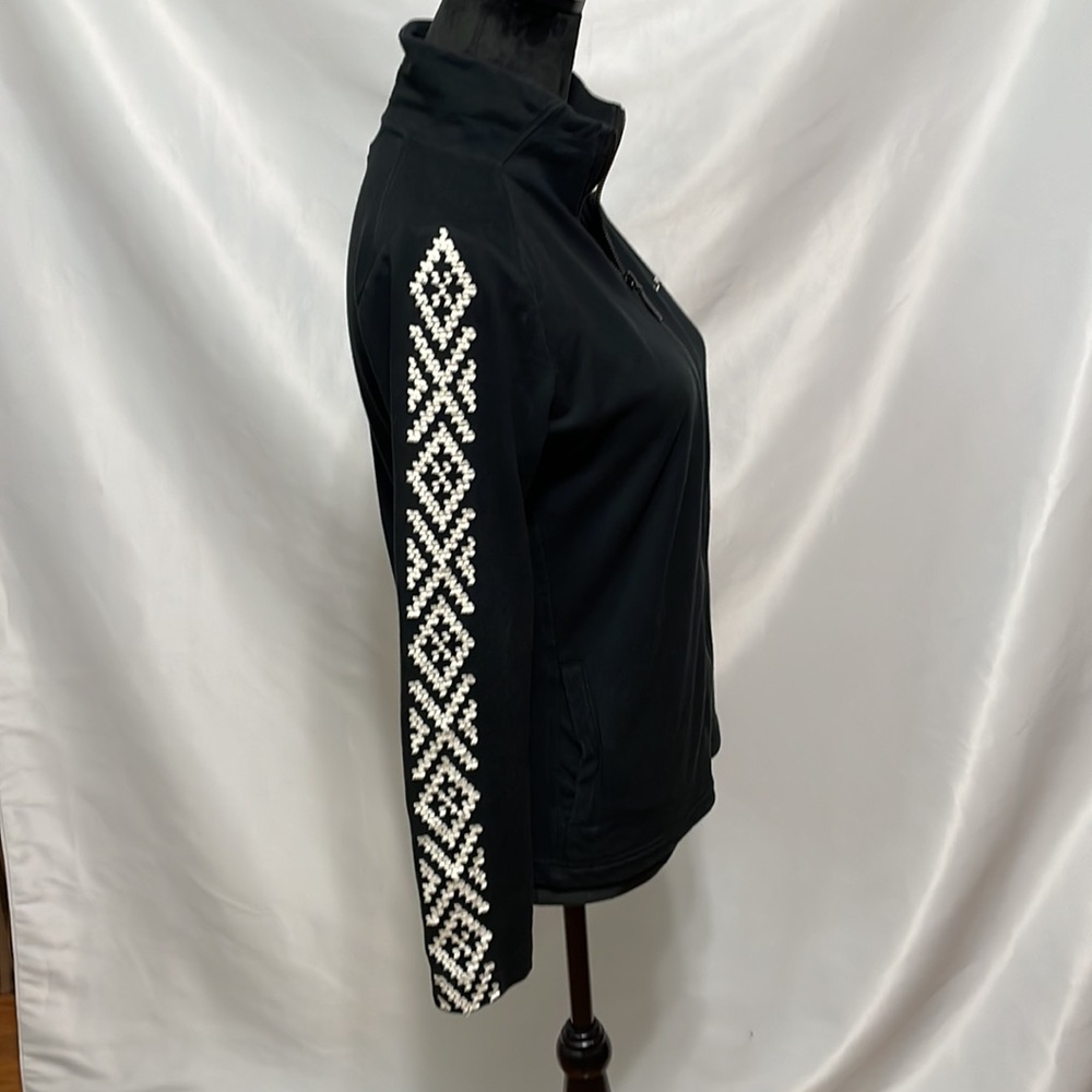 Ralph Lauren L-RL Active . Onyx zip up white   sleeve western design
